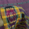 Sanskriti Vintage Sarees Purple Ikat Handwoven Odisha 100% Pure Cotton 5+YD Sari