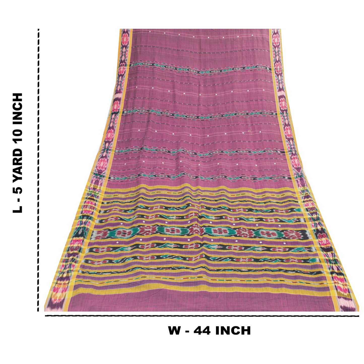 Sanskriti Vintage Sarees Purple Ikat Handwoven Odisha 100% Pure Cotton 5+YD Sari