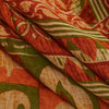 Sanskriti Vintage Sarees Saffron 100%Pure Cotton Floral Printed 5+YD Indian Sari