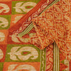 Sanskriti Vintage Sarees Saffron 100%Pure Cotton Floral Printed 5+YD Indian Sari