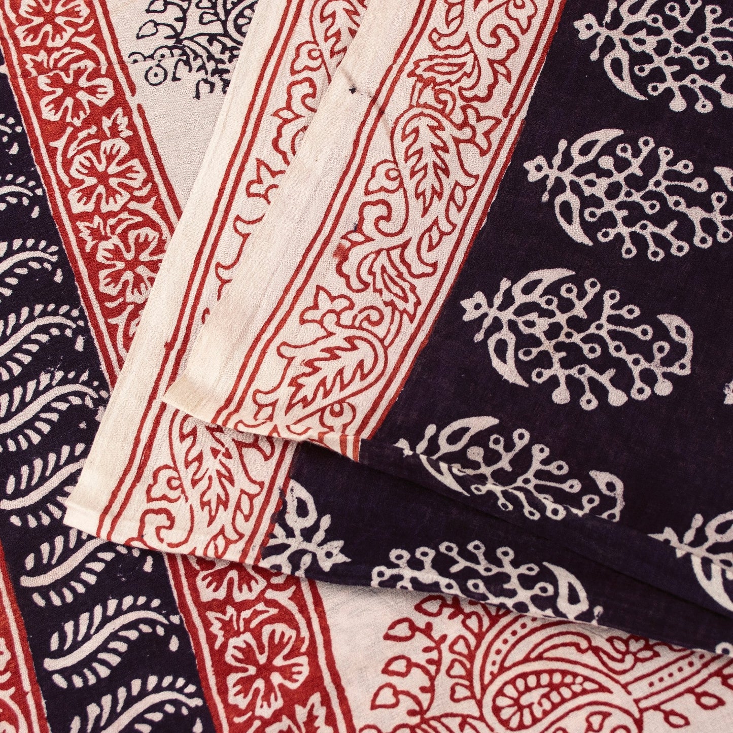 Sanskriti Vintage Sarees Brown 100%Pure Cotton Hand Block Print Floral 5+YD Sari