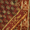 Sanskriti Vintage Sarees Brown 100%Pure Cotton Hand Block Print Floral 5+YD Sari