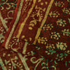 Sanskriti Vintage Sarees Brown 100%Pure Cotton Hand Block Print Floral 5+YD Sari
