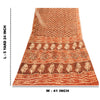 Sanskriti Vintage Sarees Brown 100%Pure Cotton Hand Block Print Floral 5+YD Sari