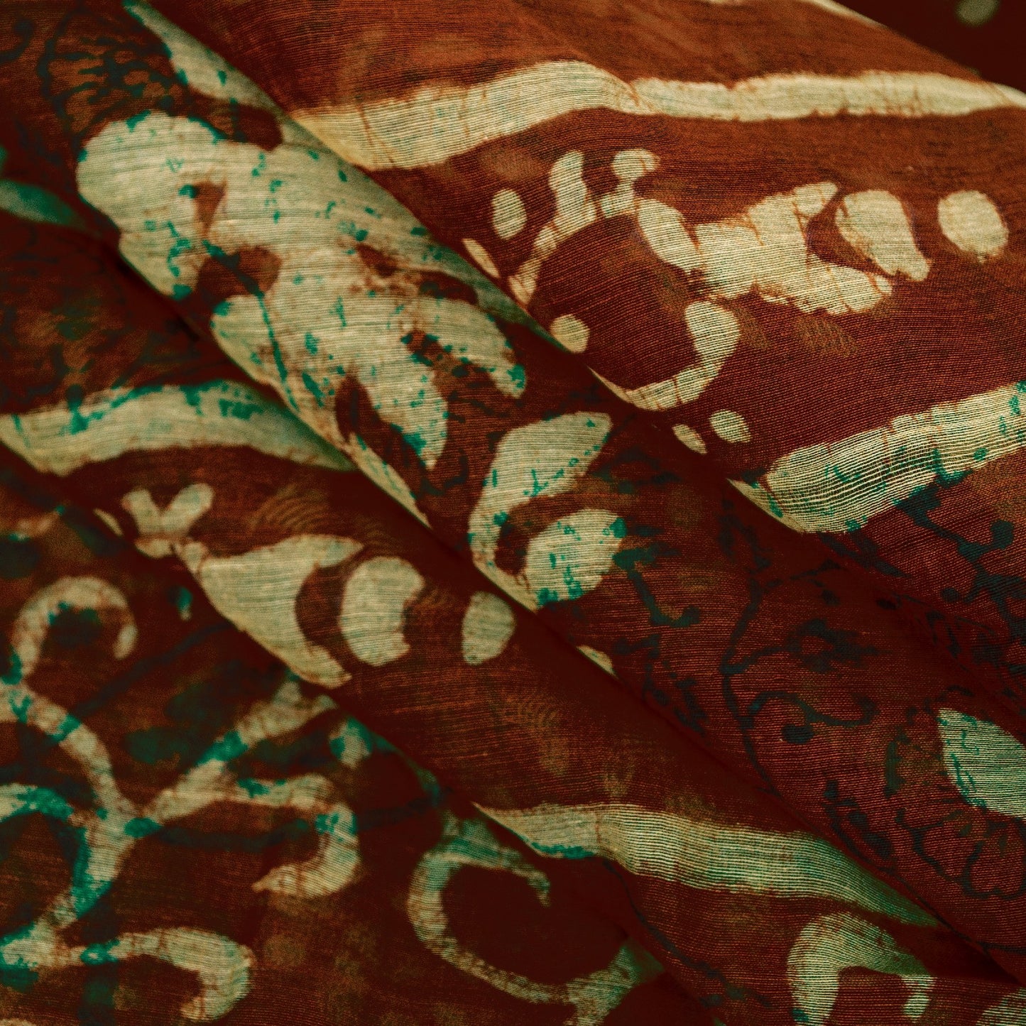 Sanskriti Vintage Sarees Brown 100%Pure Cotton Hand Block Print Floral 5+YD Sari