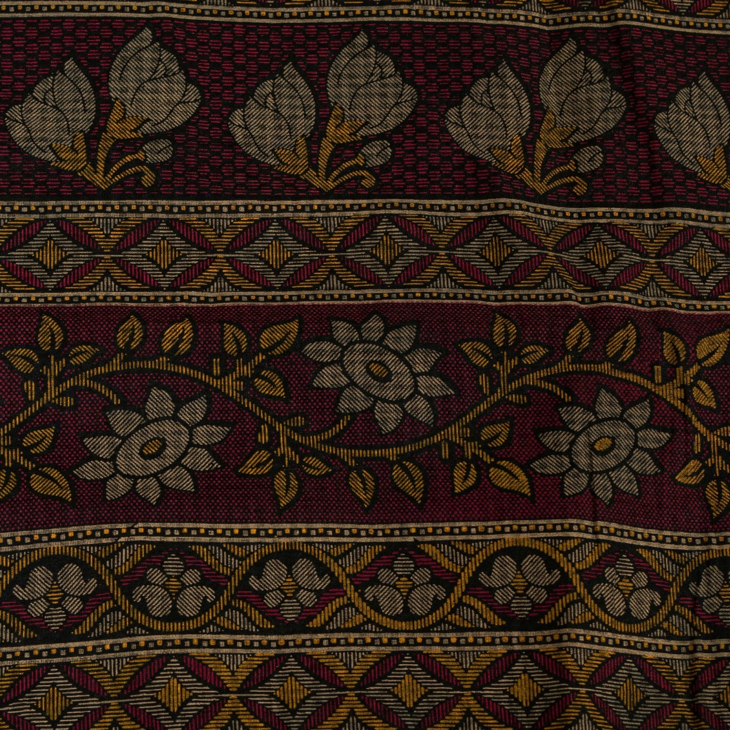 Sanskriti Vintage Sarees Black Pure Cotton Hand Block Print & Woven 5+YD Sari