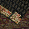 Sanskriti Vintage Sarees Black Pure Cotton Hand Block Print & Woven 5+YD Sari