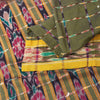 Sanskriti Vintage Sarees GreenIkat Handwoven Odisha Pure Cotton Sari 5+yd Fabric
