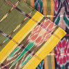 Sanskriti Vintage Sarees GreenIkat Handwoven Odisha Pure Cotton Sari 5+yd Fabric