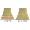 Sanskriti Vintage Sarees GreenIkat Handwoven Odisha Pure Cotton Sari 5+yd Fabric