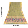 Sanskriti Vintage Sarees GreenIkat Handwoven Odisha Pure Cotton Sari 5+yd Fabric