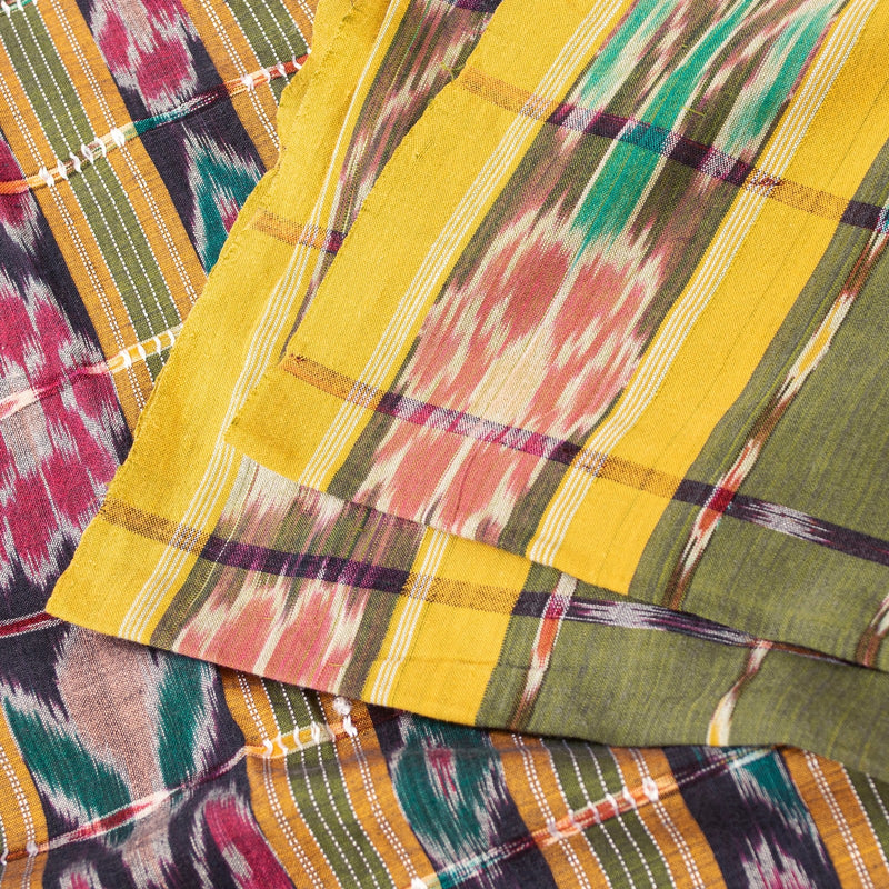 Sanskriti Vintage Sarees GreenIkat Handwoven Odisha Pure Cotton Sari 5+yd Fabric