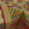 Sanskriti Vintage Sarees Indian Beige Pure Cotton Printed Sari 5+yd Craft Fabric