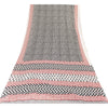 Sanskriti Vintage Sarees Black Pure Cotton Block Printed Sari 5+yd Craft Fabric