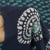 Sanskriti Vintage Sarees Blue 100% Pure Cotton Batik Work Sari 6+yd Craft Fabric