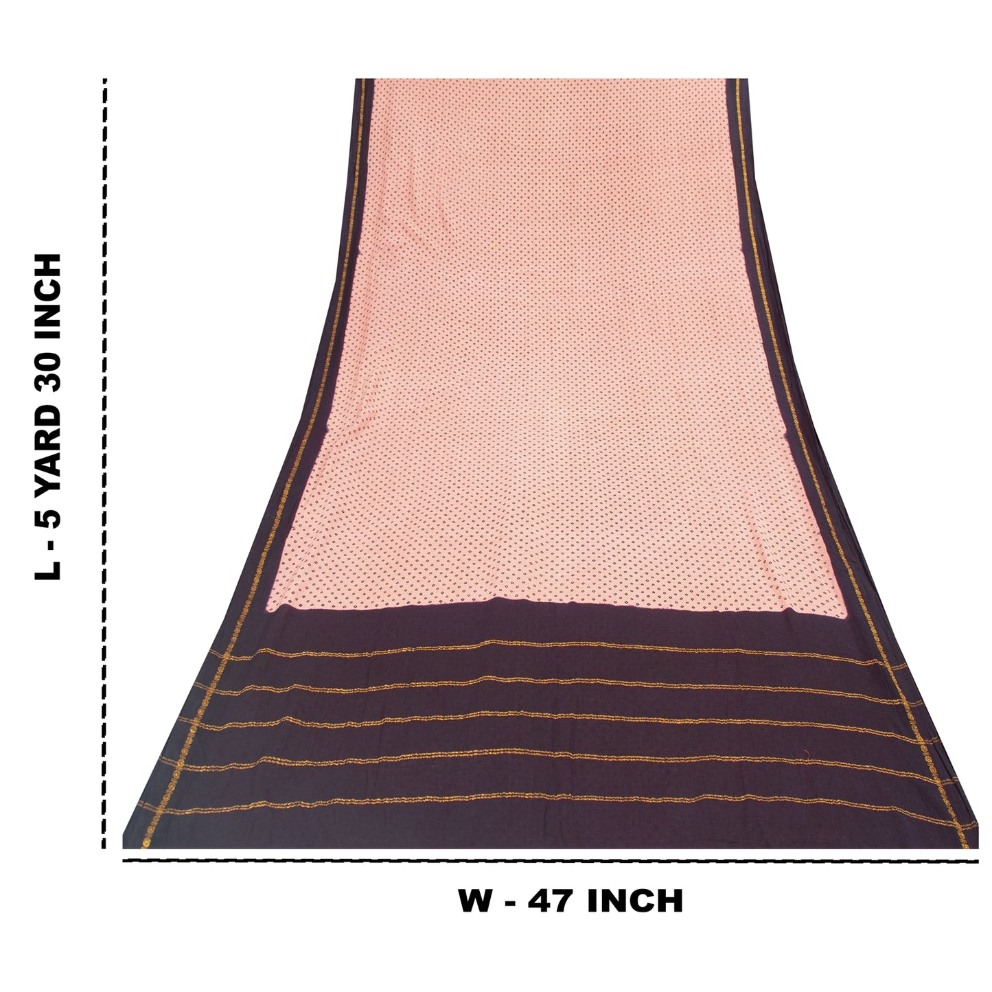 Sanskriti Vintage Sarees Pink & Purple Pure Cotton Print & ZariWoven 5+yd Fabric