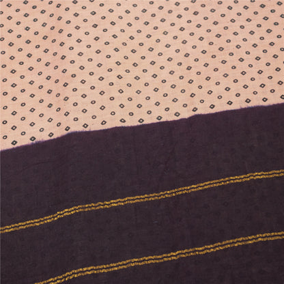 Sanskriti Vintage Sarees Pink & Purple Pure Cotton Print & ZariWoven 5+yd Fabric