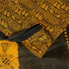 Sanskriti Vintage Sarees Black & Yellow Pure Cotton Print Sari 5+yd Craft Fabric