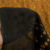 Sanskriti Vintage Sarees Black & Yellow Pure Cotton Print Sari 5+yd Craft Fabric