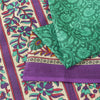 Sanskriti Vintage Sarees Indian Green Pure Cotton Printed Sari 5+yd Craft Fabric