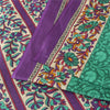 Sanskriti Vintage Sarees Indian Green Pure Cotton Printed Sari 5+yd Craft Fabric