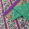 Sanskriti Vintage Sarees Indian Green Pure Cotton Printed Sari 5+yd Craft Fabric
