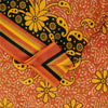 Sanskriti Vintage Sarees Orange 100% Pure Cotton Printed Sari 5+yd Craft Fabric