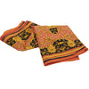 Sanskriti Vintage Sarees Orange 100% Pure Cotton Printed Sari 5+yd Craft Fabric