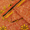 Sanskriti Vintage Sarees Orange 100% Pure Cotton Printed Sari 5+yd Craft Fabric