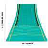 Sanskriti Vintage Sarees Green Pure Cotton Woven Printed Sari 5+yd Craft Fabric