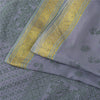 Sanskriti Vintage Sarees Lilac Zari Border Pure Cotton Printed Sari 5+yd Fabric