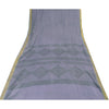Sanskriti Vintage Sarees Lilac Zari Border Pure Cotton Printed Sari 5+yd Fabric