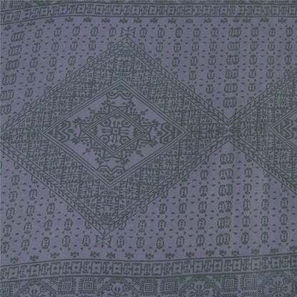 Sanskriti Vintage Sarees Lilac Zari Border Pure Cotton Printed Sari 5+yd Fabric