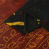 Sanskriti Vintage Sarees Black Bandhani Print Pure Cotton Sari 5+yd Craft Fabric