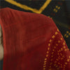Sanskriti Vintage Sarees Black Bandhani Print Pure Cotton Sari 5+yd Craft Fabric
