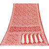 Sanskriti Vintage Sarees Indian Red Pure Cotton Printed Sari 5+yd Craft Fabric