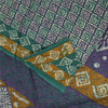Sanskriti Vintage Sarees Indian Green Pure Cotton Printed Sari 5+yd Craft Fabric