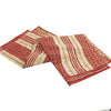 Sanskriti Vintage Sarees Cream & Red Pure Cotton Printed Sari 5+yd Craft Fabric