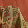 Sanskriti Vintage Sarees Indian Red Pure Cotton Printed Sari 5+yd Craft Fabric