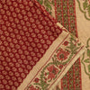 Sanskriti Vintage Sarees Indian Red Pure Cotton Printed Sari 5+yd Craft Fabric