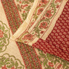 Sanskriti Vintage Sarees Indian Red Pure Cotton Printed Sari 5+yd Craft Fabric