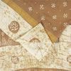 Sanskriti Vintage Sarees Brown Batik Batik Pure Cotton Sari 5+yd Craft Fabric