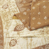 Sanskriti Vintage Sarees Brown Batik Batik Pure Cotton Sari 5+yd Craft Fabric