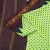 Sanskriti Vintage Sarees Green & RedPure Cotton Printed & Zari Woven 5+yd Fabric