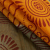 Sanskriti Vintage Sarees Indian Yellow Pure Cotton Print Sari 5+yd Craft Fabric