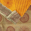 Sanskriti Vintage Sarees Indian Yellow Pure Cotton Print Sari 5+yd Craft Fabric