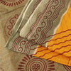 Sanskriti Vintage Sarees Indian Yellow Pure Cotton Print Sari 5+yd Craft Fabric