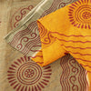 Sanskriti Vintage Sarees Indian Yellow Pure Cotton Print Sari 5+yd Craft Fabric