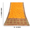 Sanskriti Vintage Sarees Indian Yellow Pure Cotton Print Sari 5+yd Craft Fabric