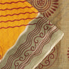 Sanskriti Vintage Sarees Indian Yellow Pure Cotton Print Sari 5+yd Craft Fabric